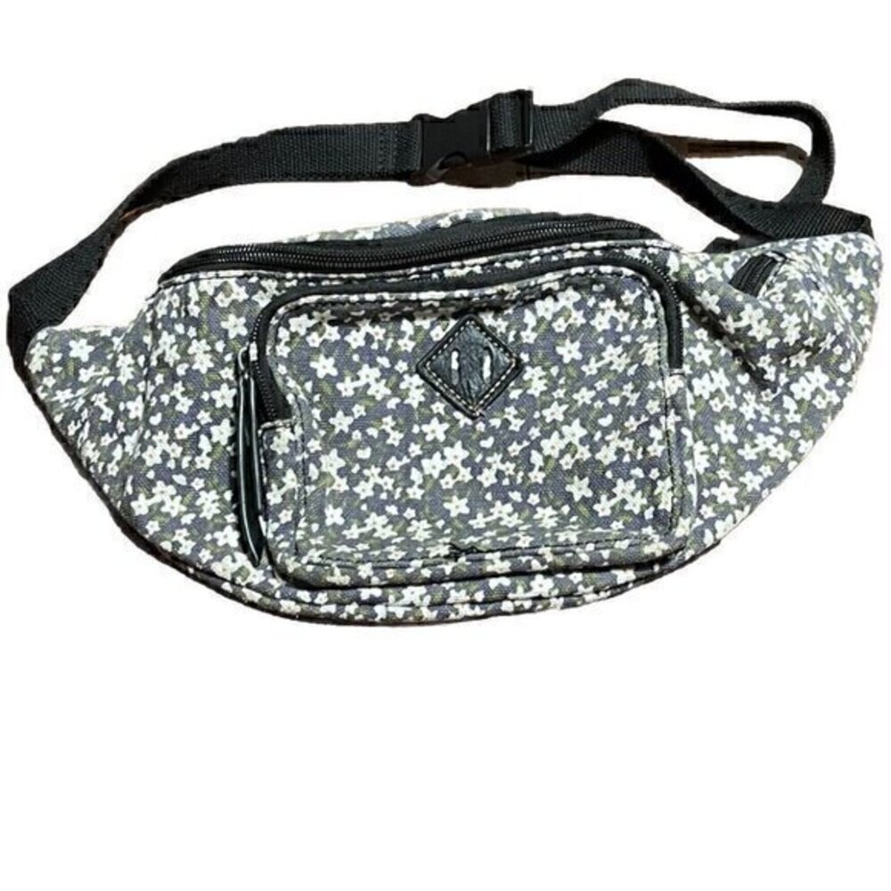 Vintage Arizona Jeans Co Floral Fanny Pack - Waist Pack Black White Belt…